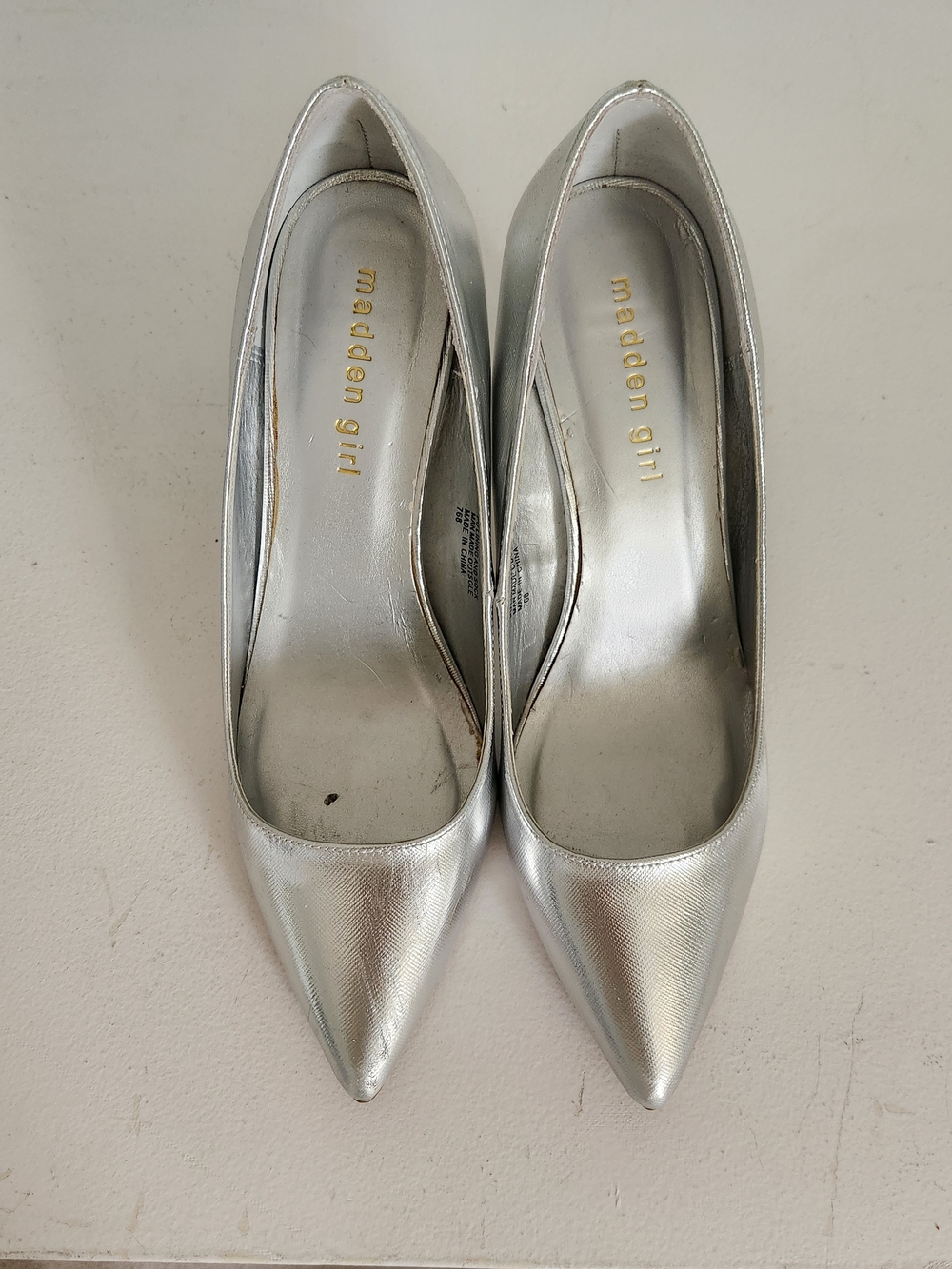 Madden Girl Metallic Silver Pointed Toe Stilletto Heels